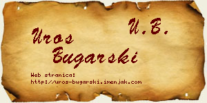 Uroš Bugarski vizit kartica